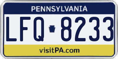 PA license plate LFQ8233