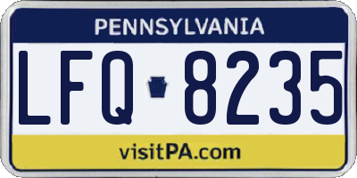 PA license plate LFQ8235