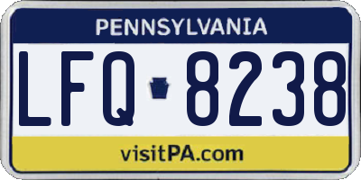 PA license plate LFQ8238