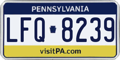 PA license plate LFQ8239