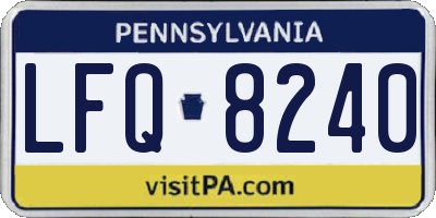 PA license plate LFQ8240