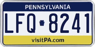 PA license plate LFQ8241