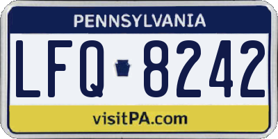 PA license plate LFQ8242