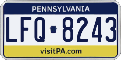 PA license plate LFQ8243