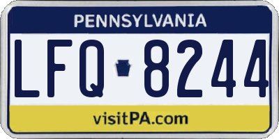PA license plate LFQ8244