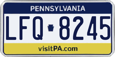 PA license plate LFQ8245