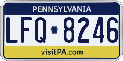 PA license plate LFQ8246