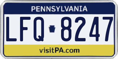PA license plate LFQ8247
