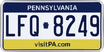PA license plate LFQ8249