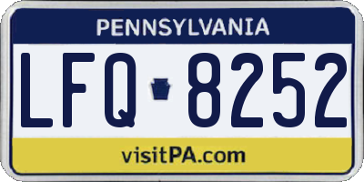 PA license plate LFQ8252