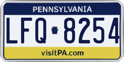 PA license plate LFQ8254