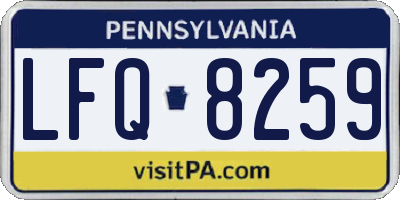 PA license plate LFQ8259
