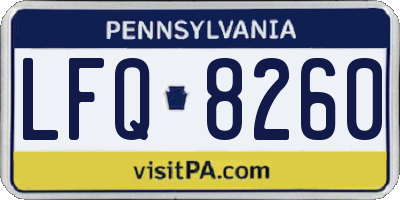 PA license plate LFQ8260