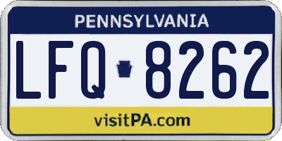 PA license plate LFQ8262