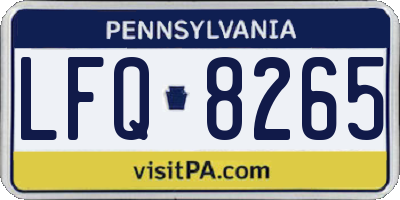 PA license plate LFQ8265