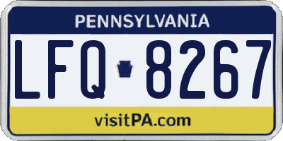 PA license plate LFQ8267