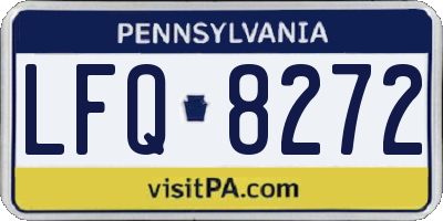 PA license plate LFQ8272