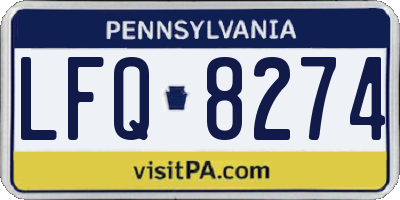 PA license plate LFQ8274