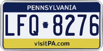 PA license plate LFQ8276