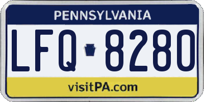 PA license plate LFQ8280