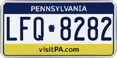 PA license plate LFQ8282