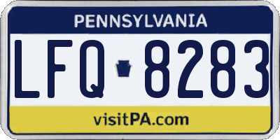 PA license plate LFQ8283