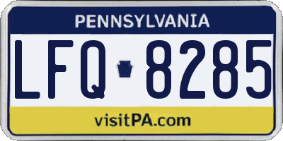 PA license plate LFQ8285