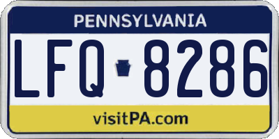 PA license plate LFQ8286