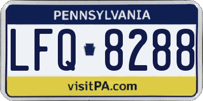 PA license plate LFQ8288