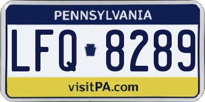 PA license plate LFQ8289