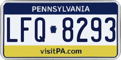 PA license plate LFQ8293