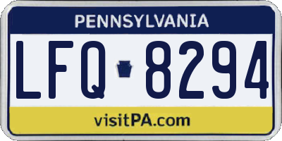 PA license plate LFQ8294