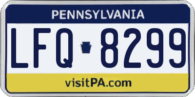PA license plate LFQ8299