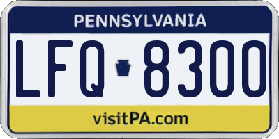 PA license plate LFQ8300