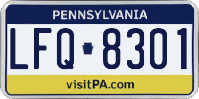 PA license plate LFQ8301