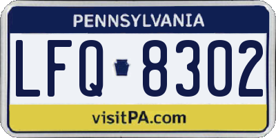 PA license plate LFQ8302