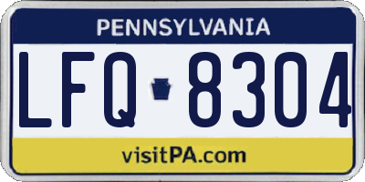 PA license plate LFQ8304