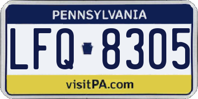 PA license plate LFQ8305