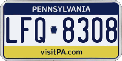PA license plate LFQ8308