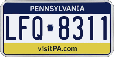 PA license plate LFQ8311