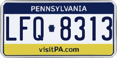 PA license plate LFQ8313
