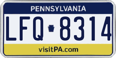 PA license plate LFQ8314