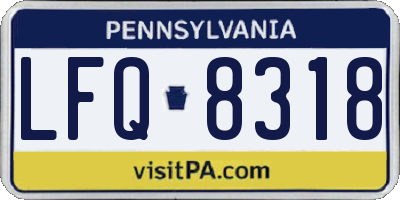 PA license plate LFQ8318
