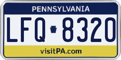 PA license plate LFQ8320