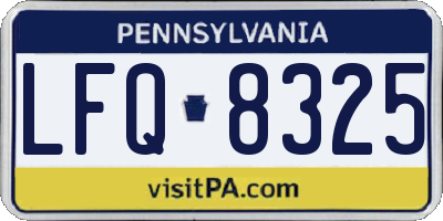 PA license plate LFQ8325