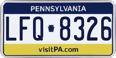 PA license plate LFQ8326
