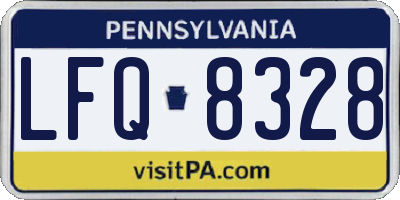 PA license plate LFQ8328