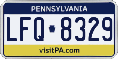 PA license plate LFQ8329
