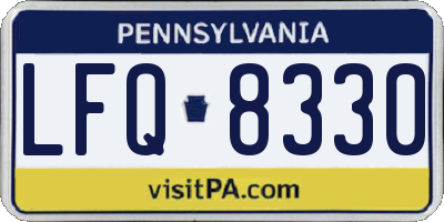 PA license plate LFQ8330