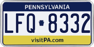 PA license plate LFQ8332